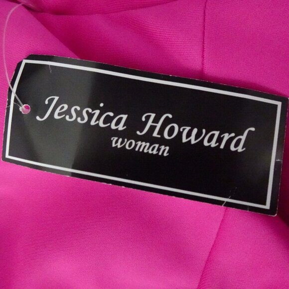 Jessica Howard One Shoulder Gown Plus Size 22W Pink Embellished Formal Hi-Low - Picture 8 of 10